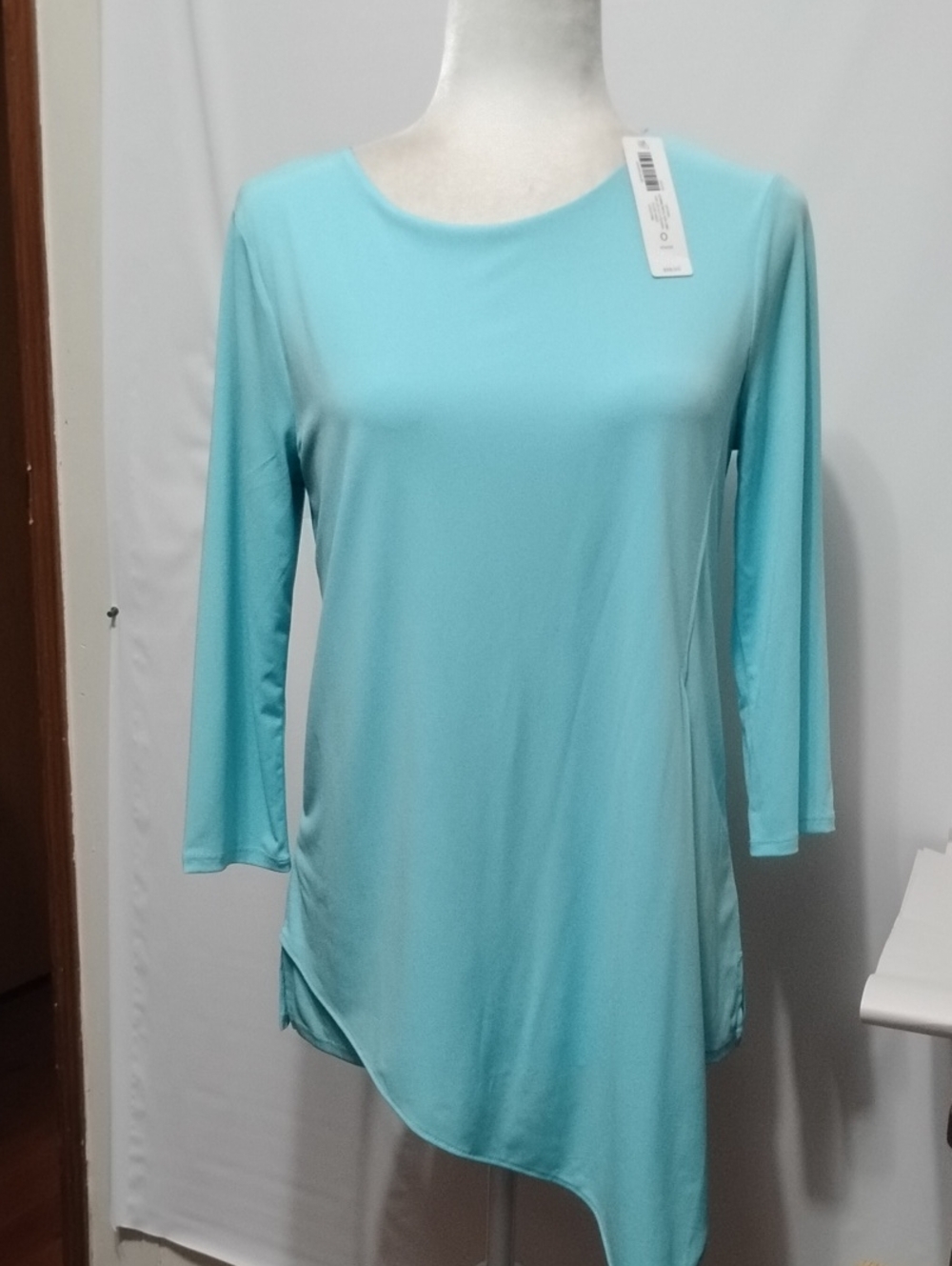 Chico's Aqua Asymmetric Long Sleeve Tunic NWT